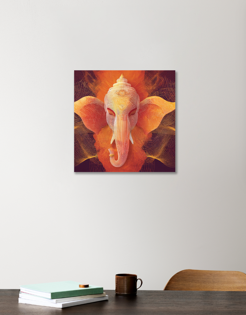 Ganesha 12"x12" Acrylic Square Poster by Rabindu Das