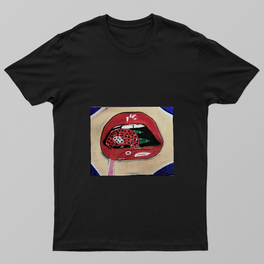 Juicy Lips Printed Unisex T-shirt by Tanisha Sinha