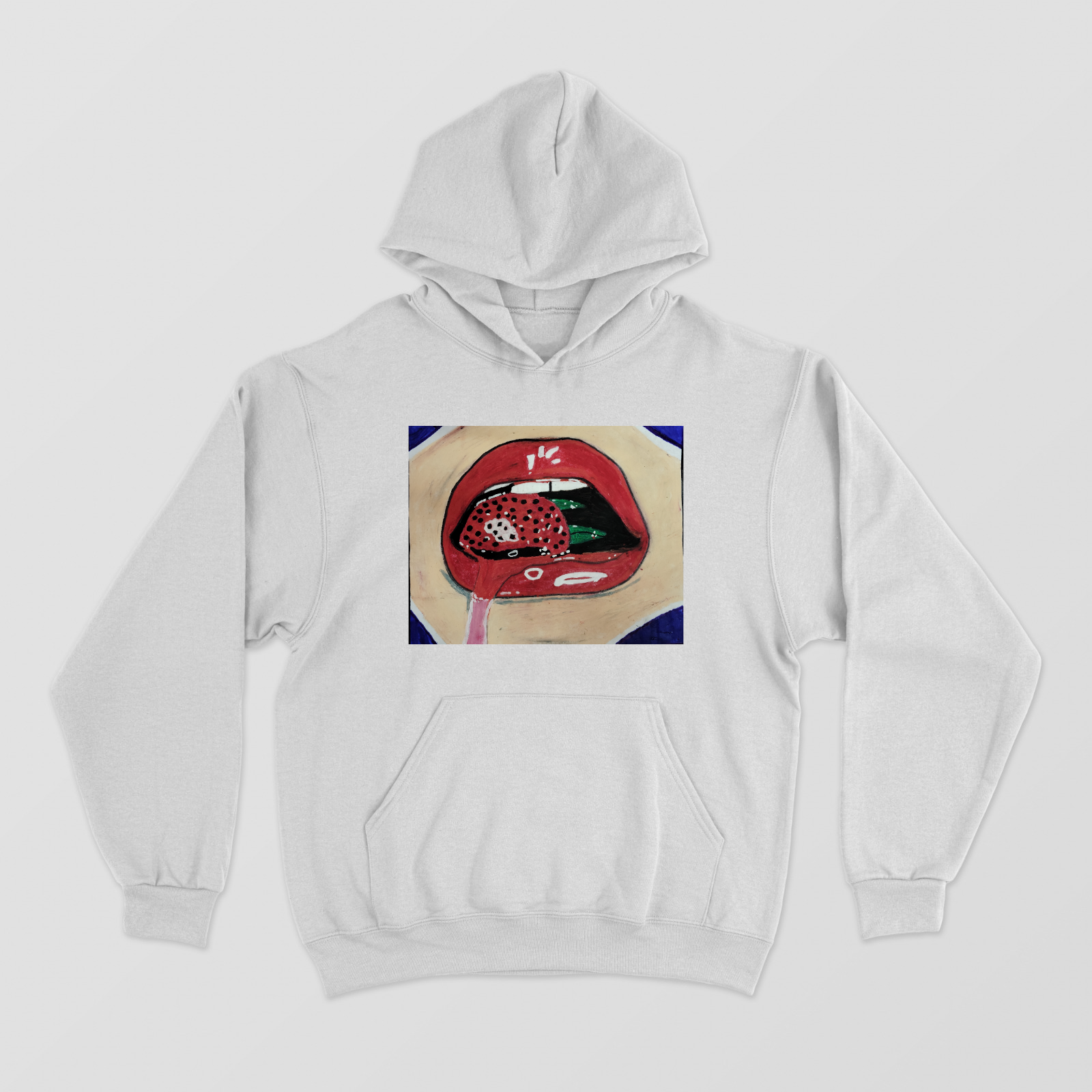 Juicy Lips Printed Unisex Hoodie by Tanisha Sinha