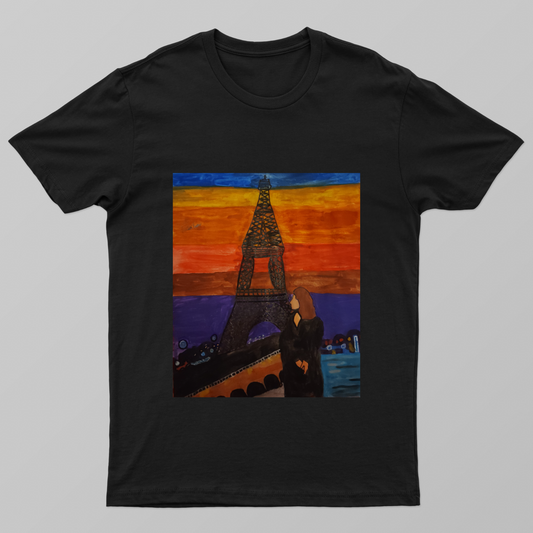 Paris Theme Printed Unisex T-shirt by Tanisha Sinha
