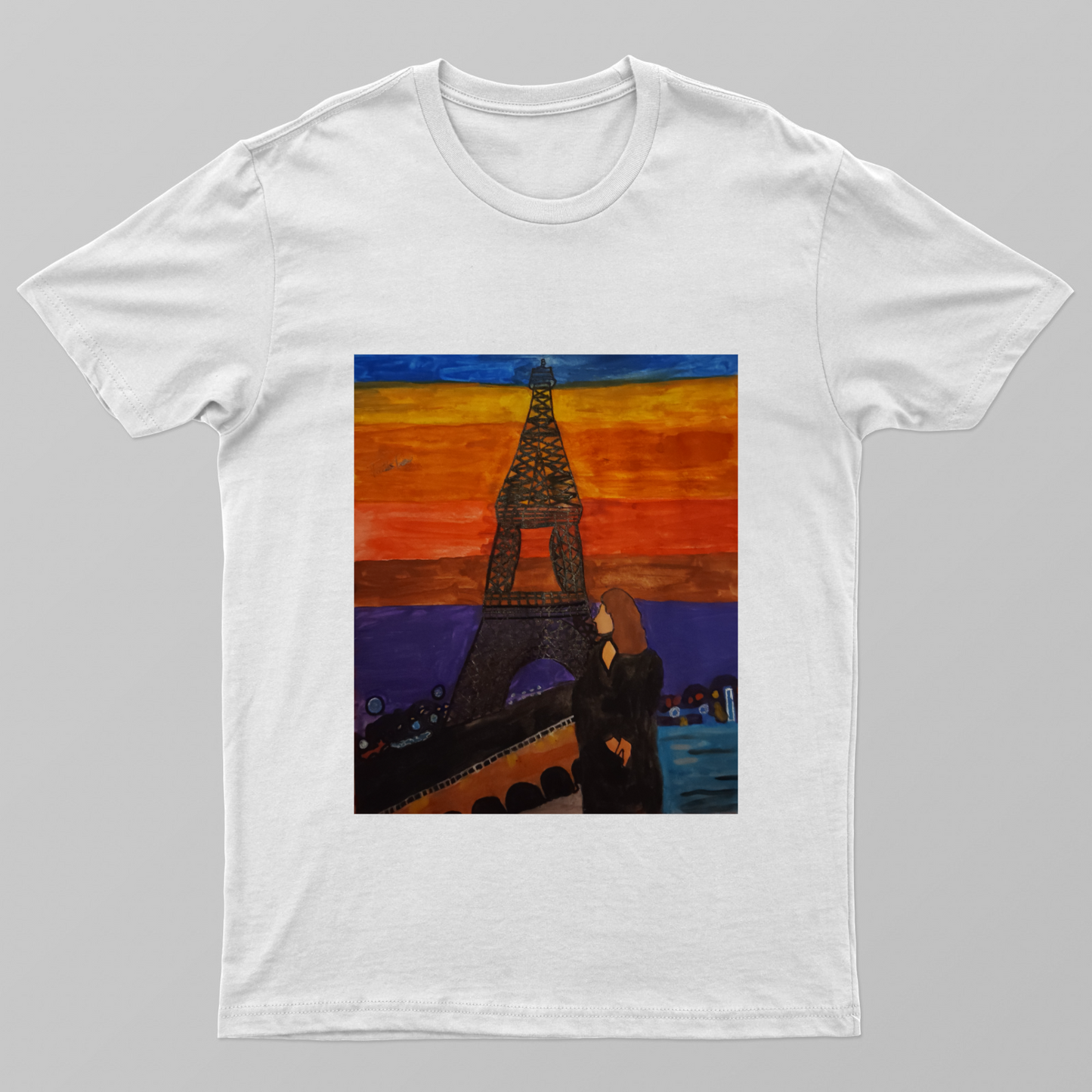 Paris Theme Printed Unisex T-shirt by Tanisha Sinha