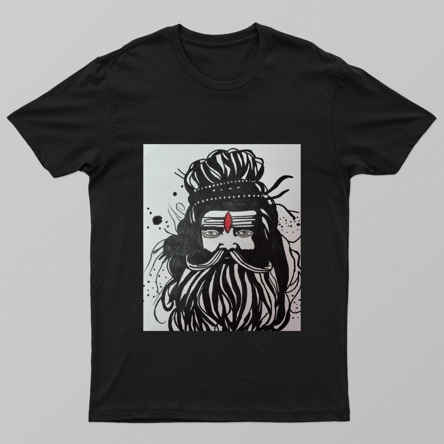 Aghori Baba Printed Unisex T-shirt by Tanisha Sinha