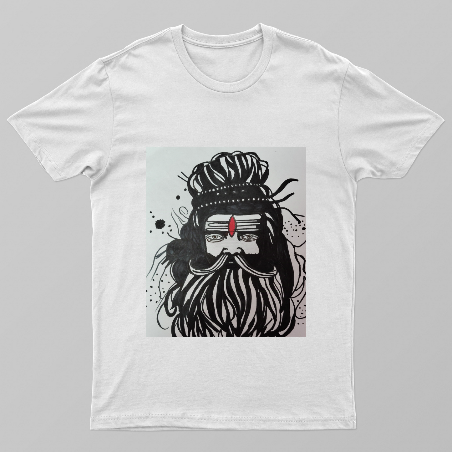 Aghori Baba Printed Unisex T-shirt by Tanisha Sinha