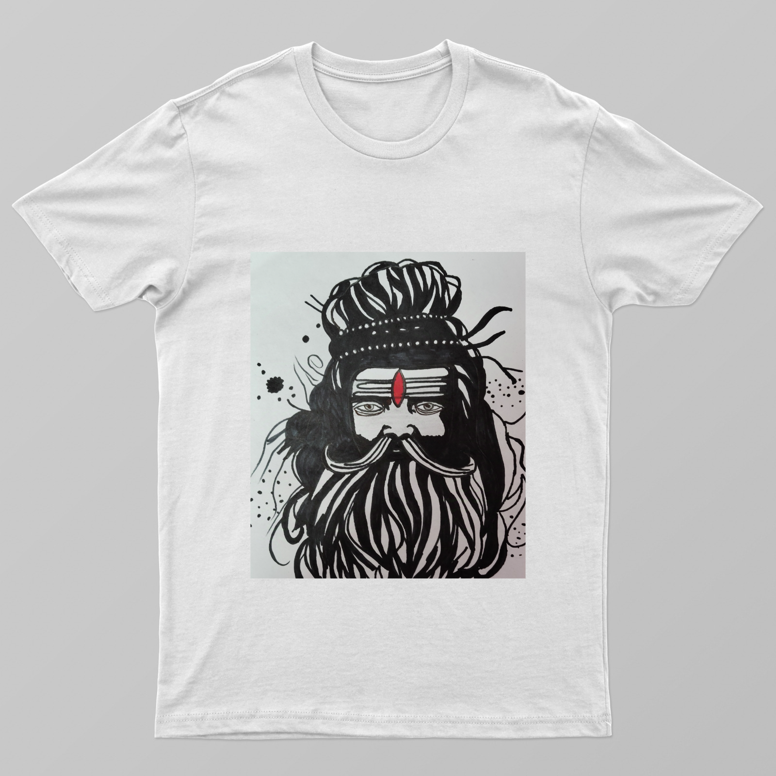 Aghori Baba Printed Unisex T-shirt by Tanisha Sinha