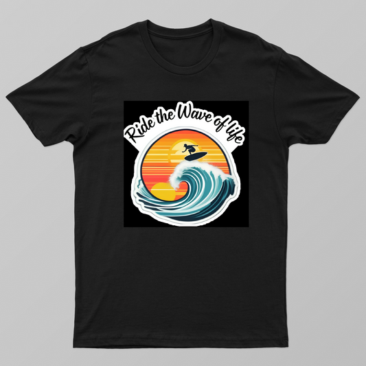 Ride the wave of life Unisex T-shirt by vidya patki