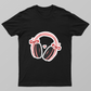 Minimal Headphones Music Design Unisex T-shirt by Siya Singh