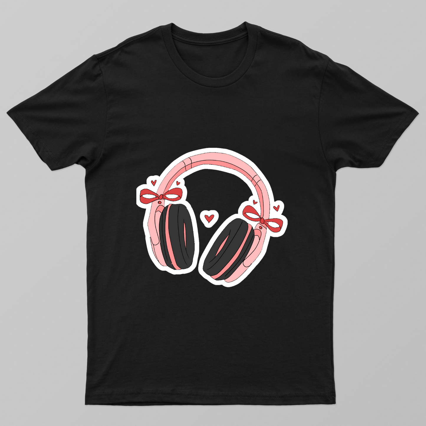 Minimal Headphones Music Design Unisex T-shirt by Siya Singh