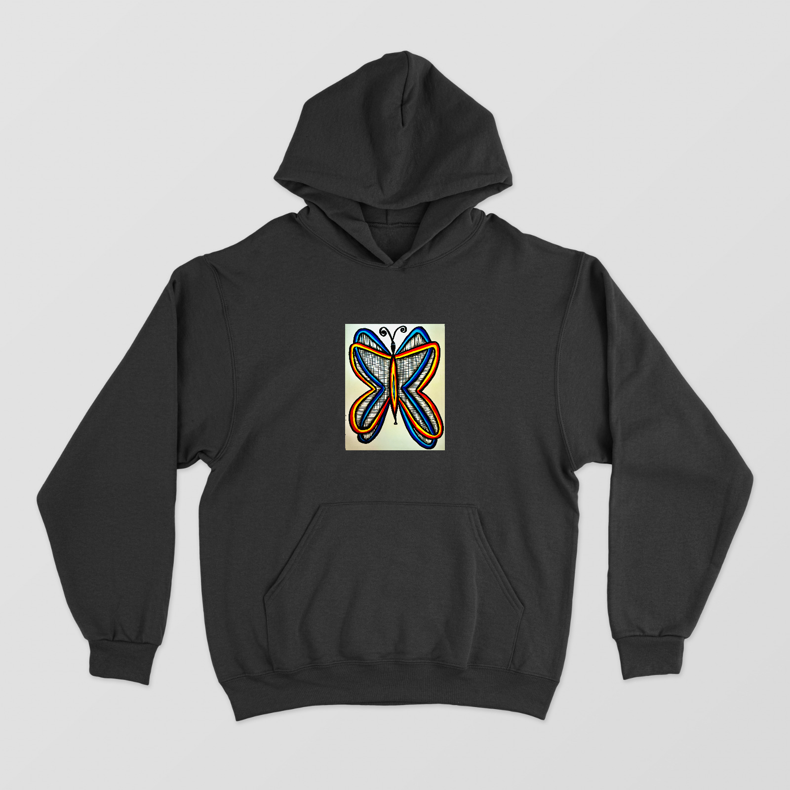 Butterfly Doodle Unisex Hoodie by Tanya Singh
