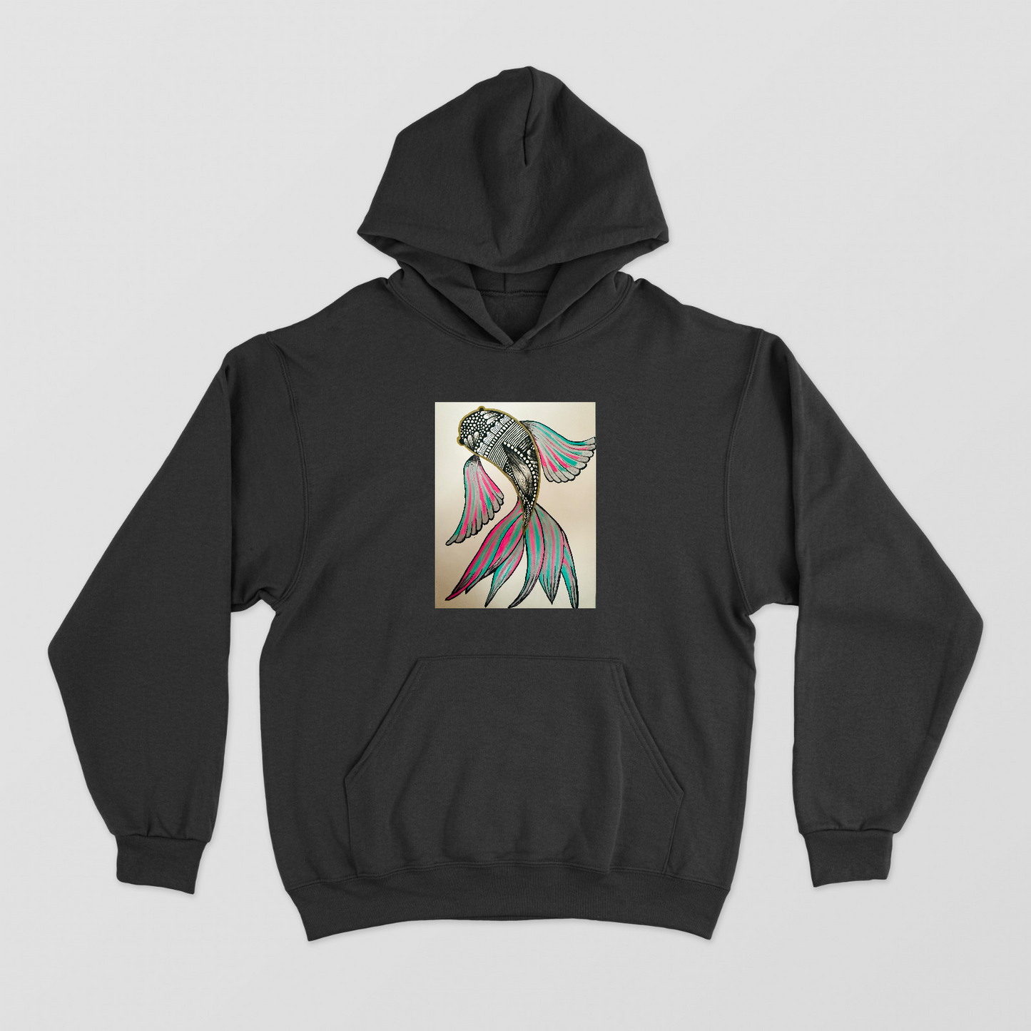 Neon Fish Art Unisex Hoodie by Tanya Singh