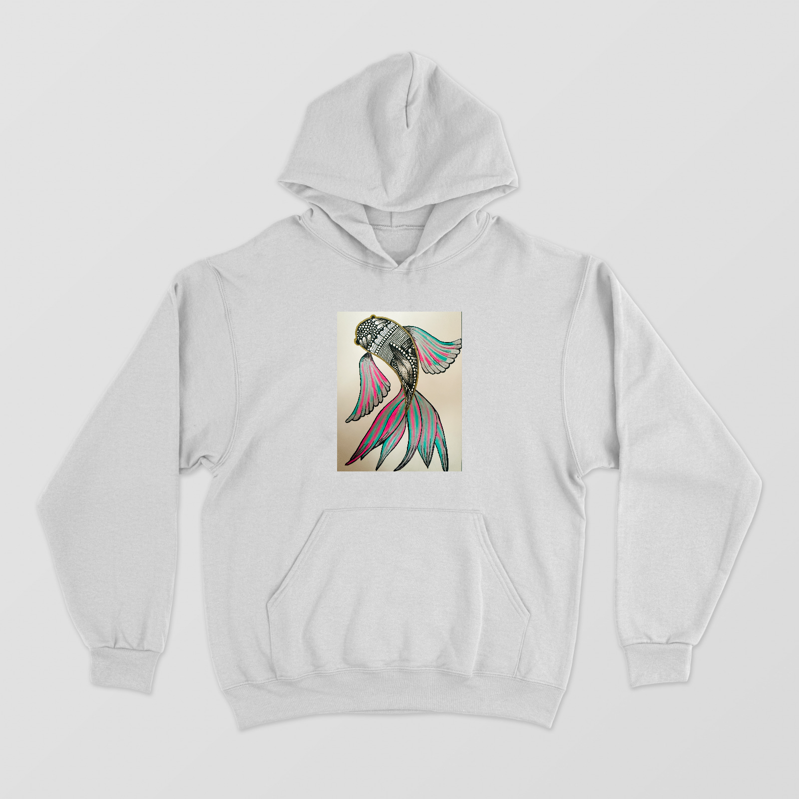 Neon Fish Art Unisex Hoodie by Tanya Singh