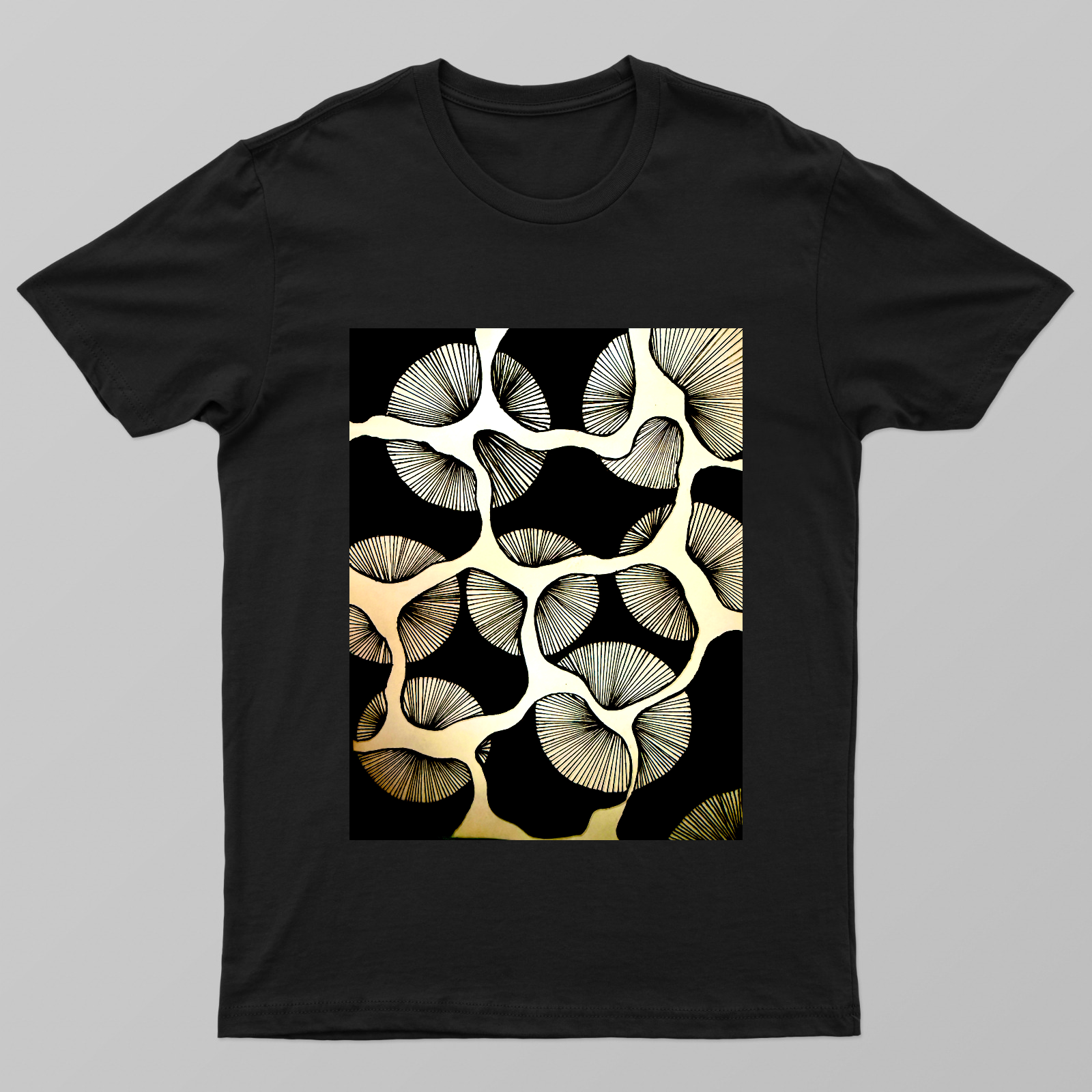 Mushroom Doodle Unisex T-shirt by Tanya Singh