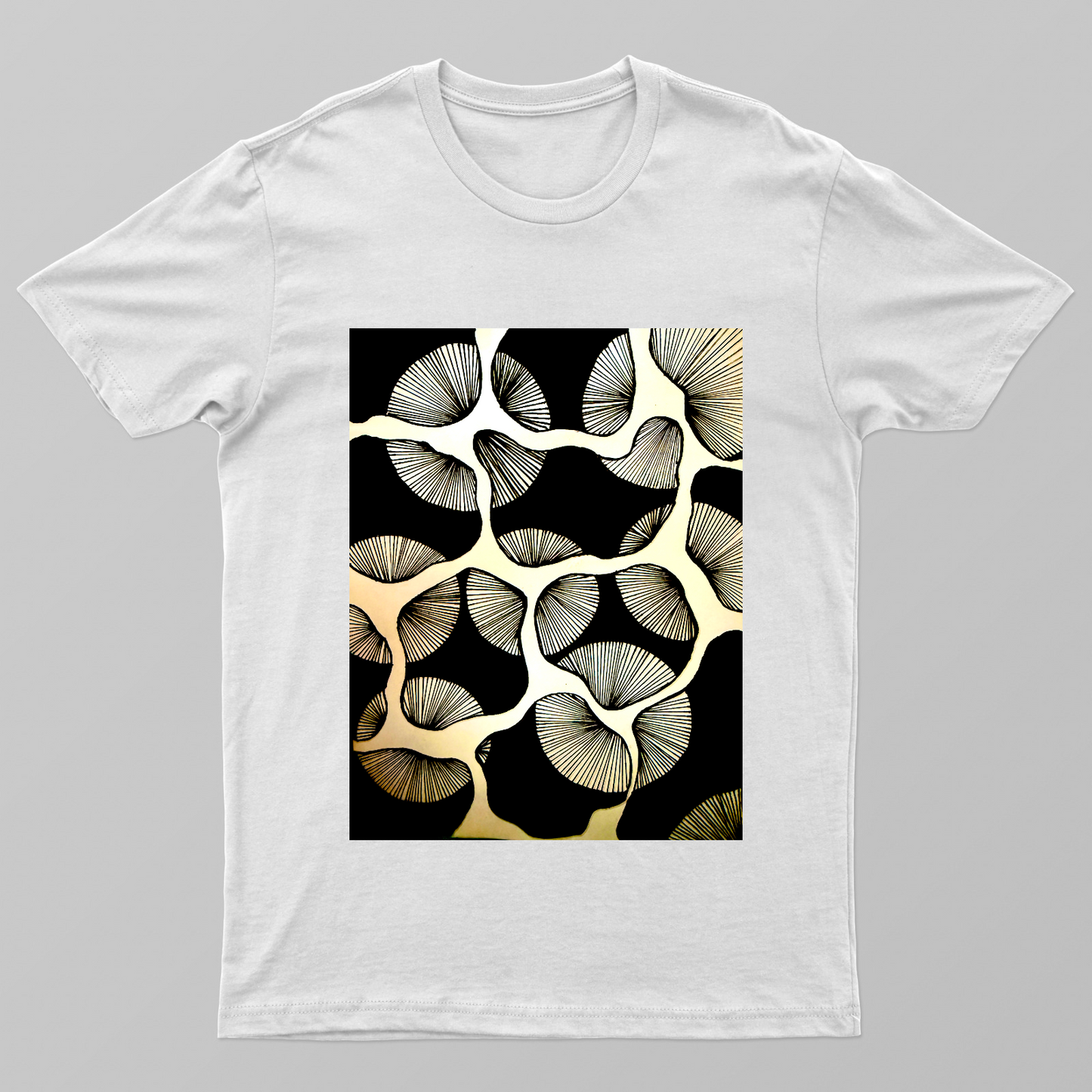 Mushroom Doodle Unisex T-shirt by Tanya Singh