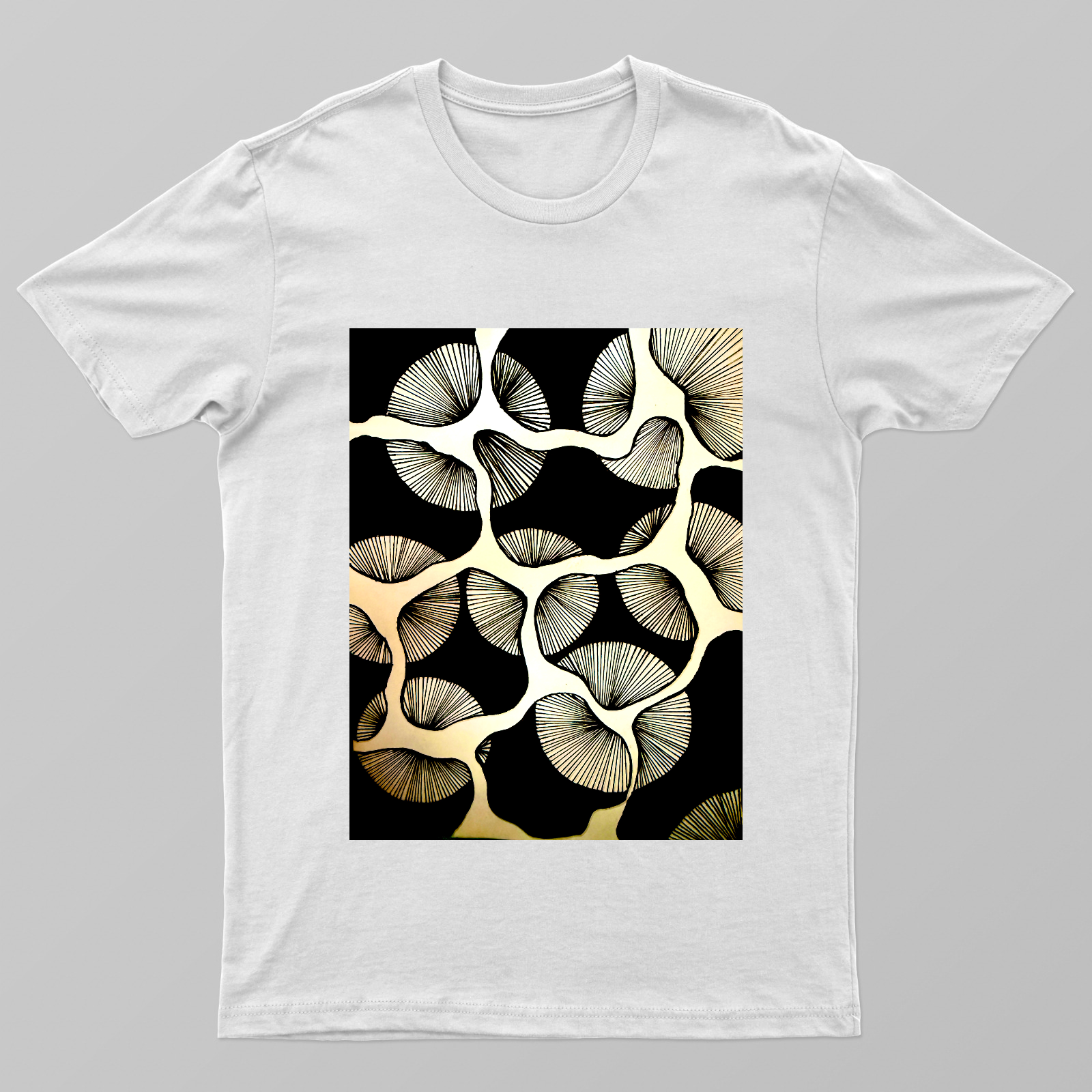 Mushroom Doodle Unisex T-shirt by Tanya Singh