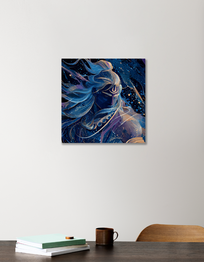 Shiva Abstract 12"x12" Acrylic Square Poster by Rabindu Das