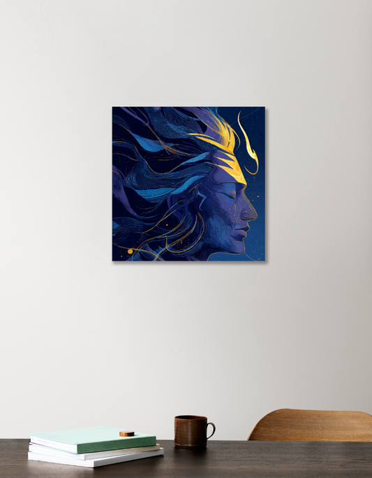 Shiva Abstract 12"x12" Acrylic Square Poster by Rabindu Das