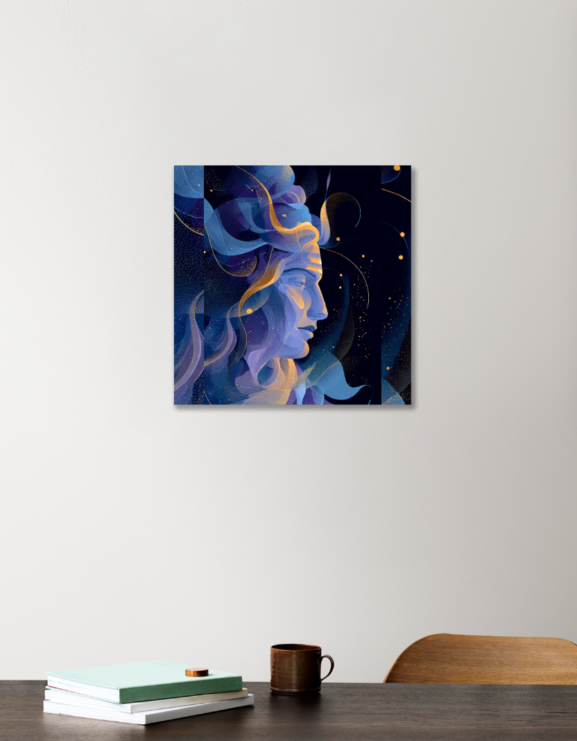 Shiva Abstract 12"x12" Acrylic Square Poster by Rabindu Das