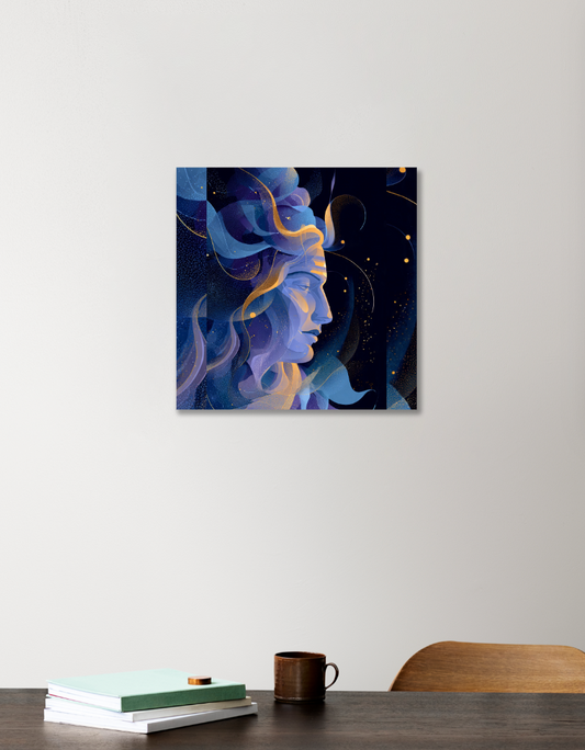 Shiva Abstract 12"x12" Acrylic Square Poster by Rabindu Das