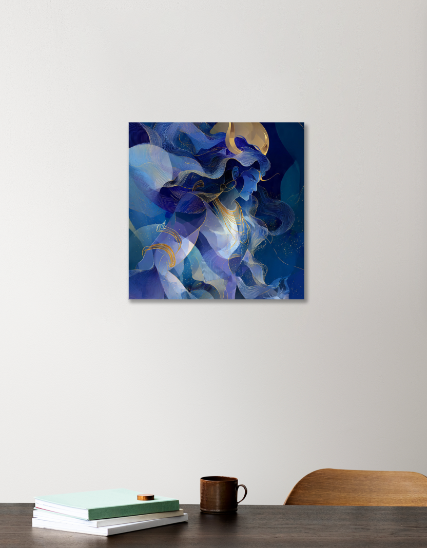 Shiva Abstract 12"x12" Acrylic Square Poster by Rabindu Das