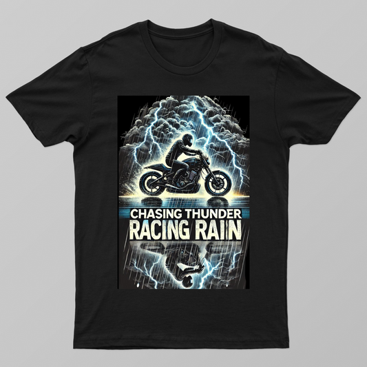 Chasing Thunder Racing Rain Unisex T-shirt by vidya patki