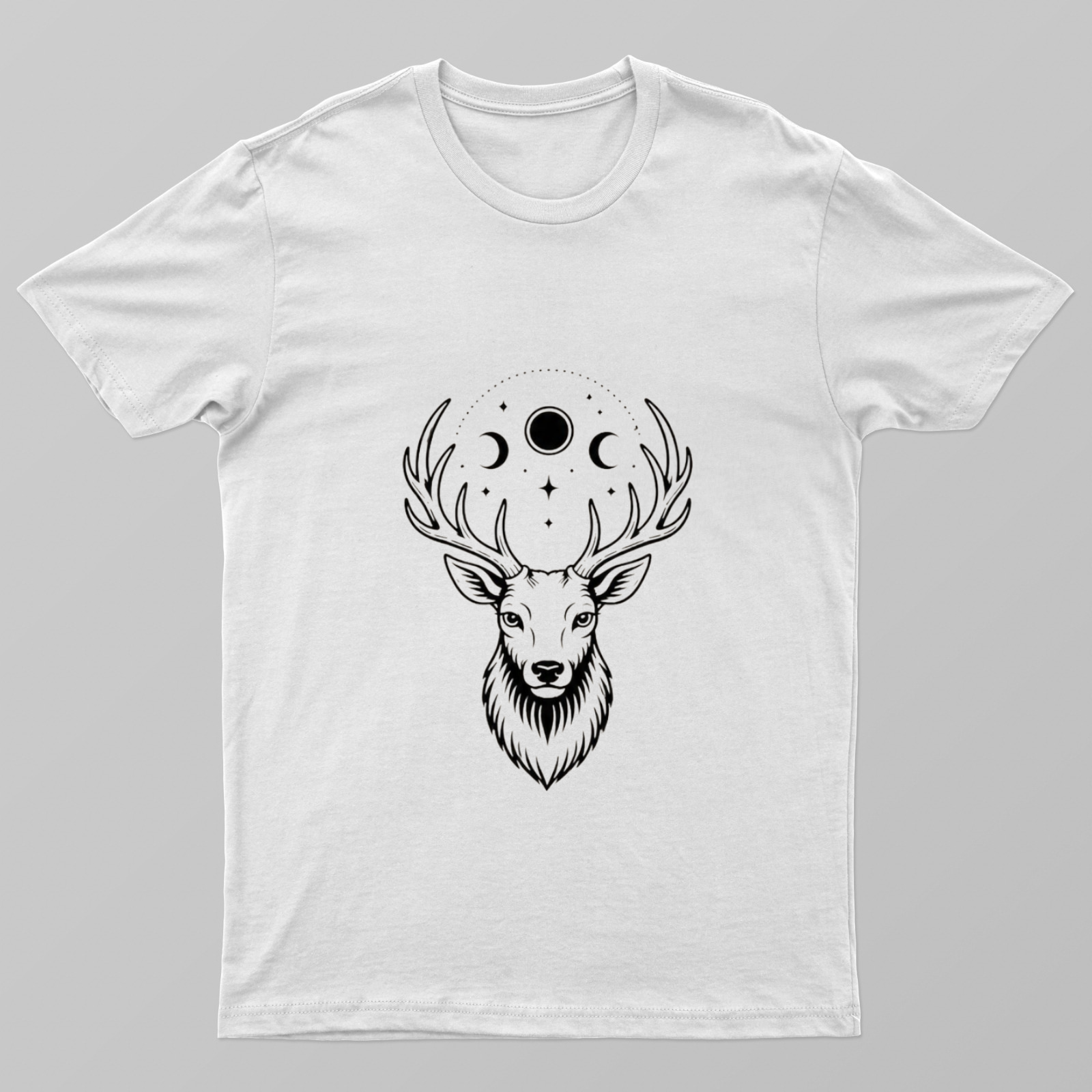 Moon Stag Unisex T-shirt by Mahibrata Das