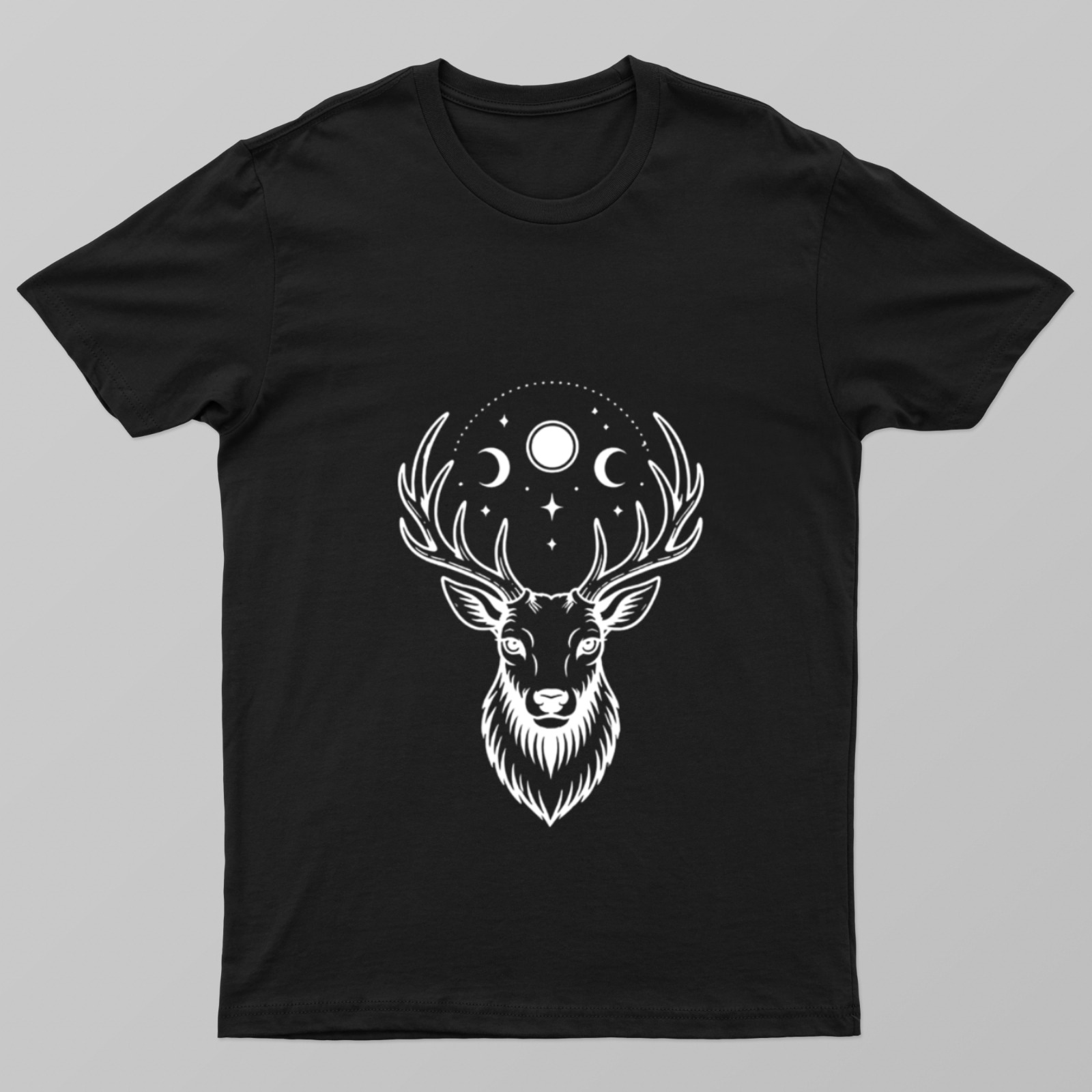 Moon Stag Unisex T-shirt by Mahibrata Das