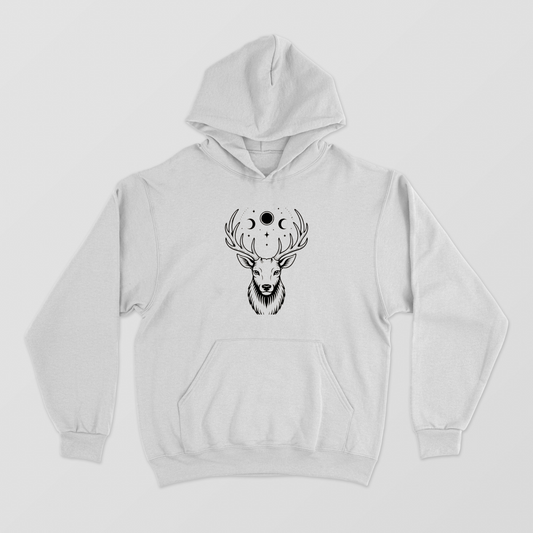 Moon Stag Unisex Hoodie by Mahibrata Das