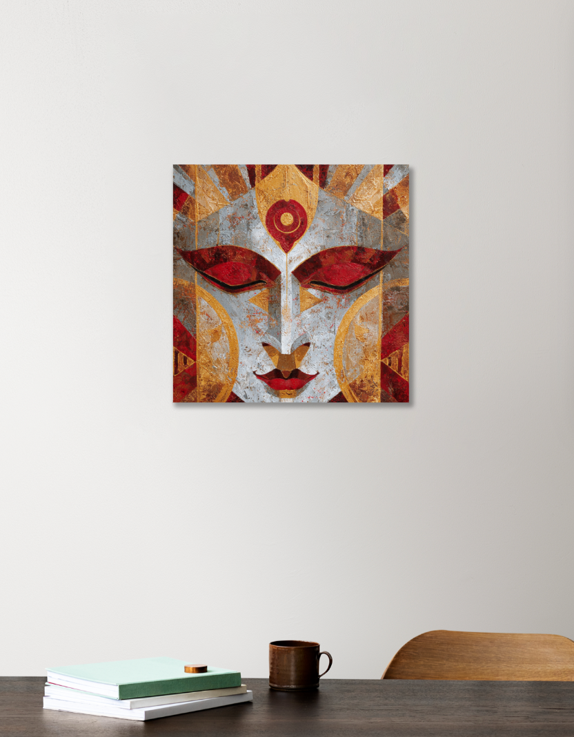 Durga Abstract 12"x12" Acrylic Square Poster by Rabindu Das