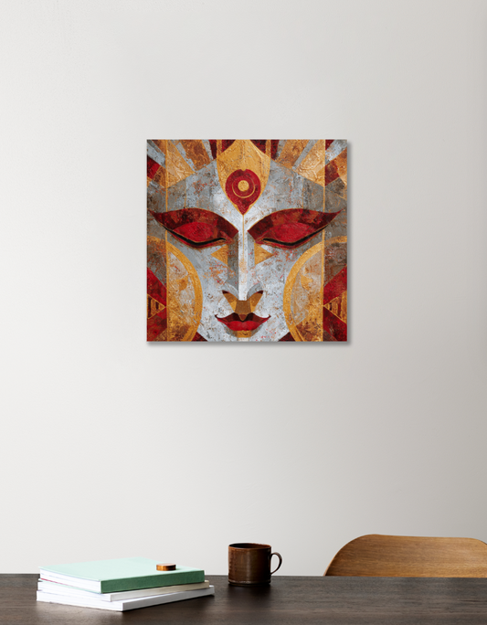 Durga Abstract 12"x12" Acrylic Square Poster by Rabindu Das