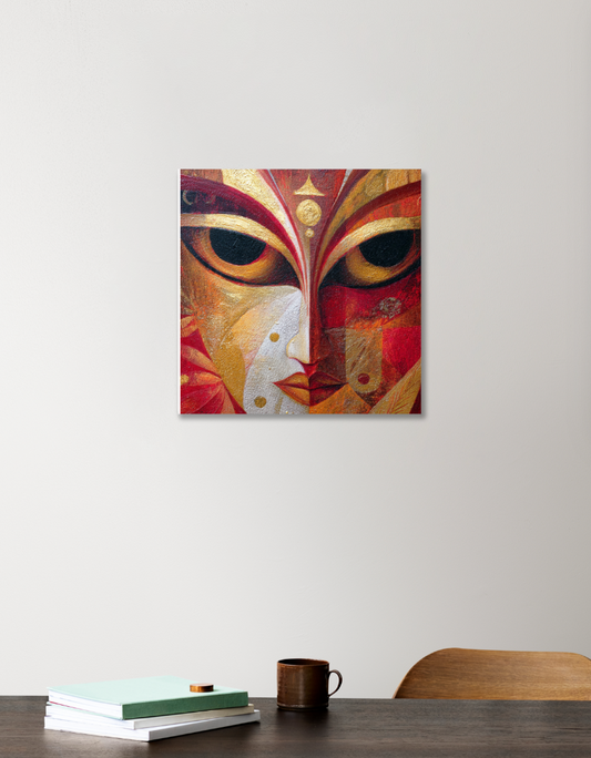 Durga Abstract 12"x12" Acrylic Square Poster by Rabindu Das