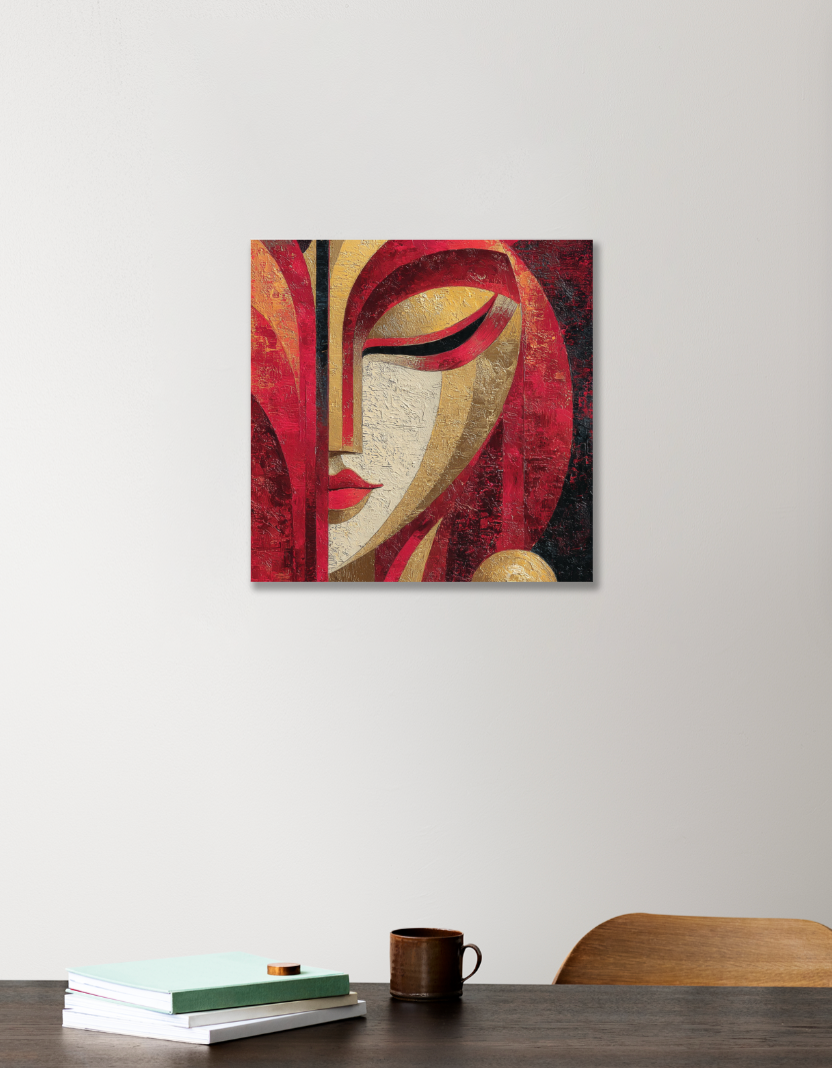 Durga Abstract 12"x12" Acrylic Square Poster by Rabindu Das