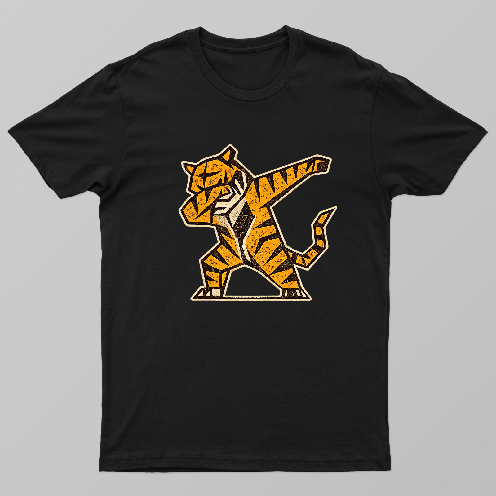 Unleash the Dab" – Geometric Retro Tiger T -Shirt Unisex T-shirt by vidya patki
