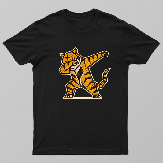 Unleash the Dab" – Geometric Retro Tiger T -Shirt Unisex T-shirt by vidya patki