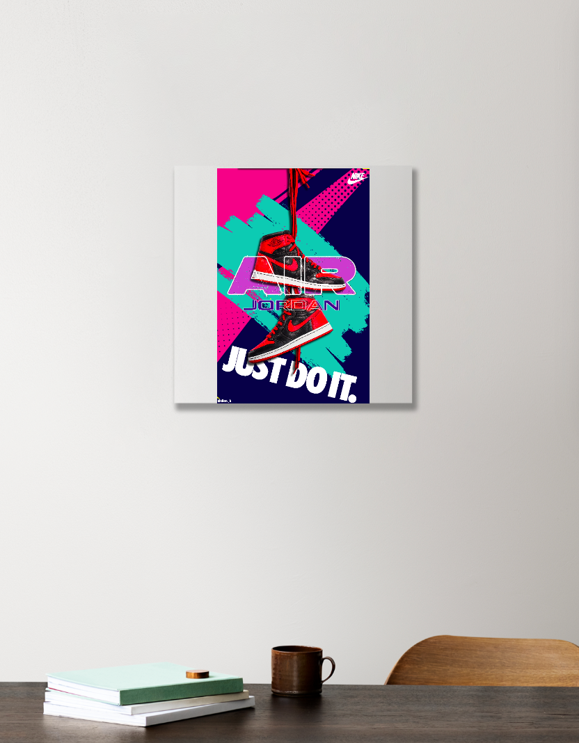 Nike Air Jordan JUST DO IT poster 12"x12" Acrylic Square Poster by Dion B