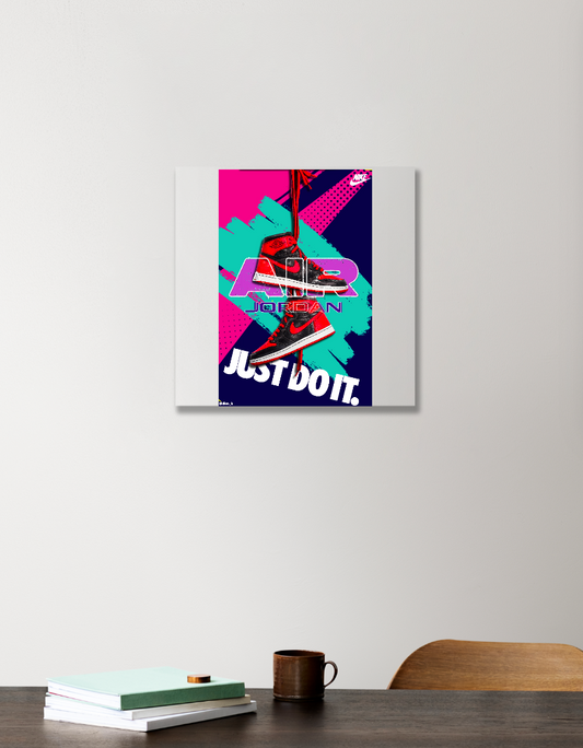 Nike Air Jordan JUST DO IT poster 12"x12" Acrylic Square Poster by Dion B