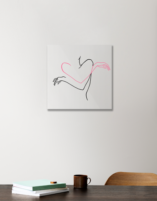 Heart Hug 12"x12" Acrylic Square Poster by Priya