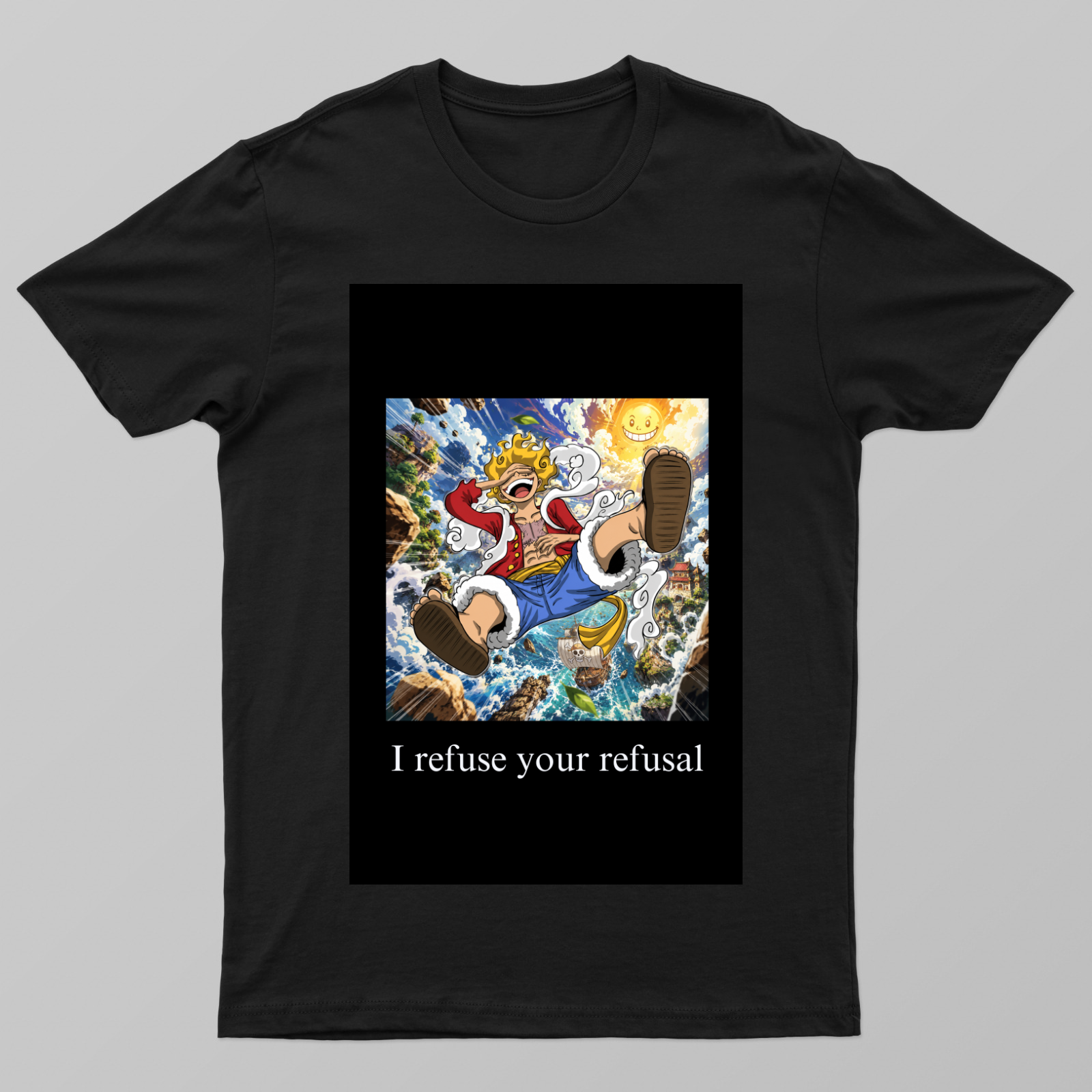 GoofyLuffy on black t-shirt Unisex T-shirt by Parth Suhas Jog
