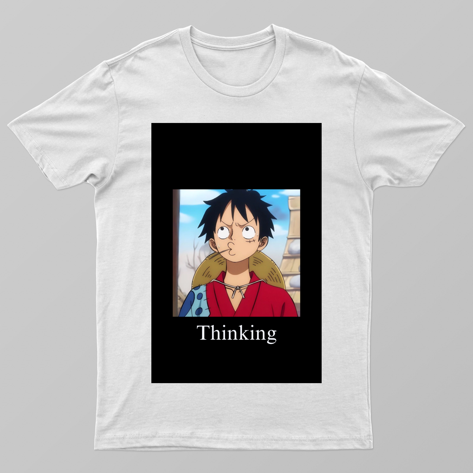 Monkey D Luffy on black t-shirt Unisex T-shirt by Parth Suhas Jog