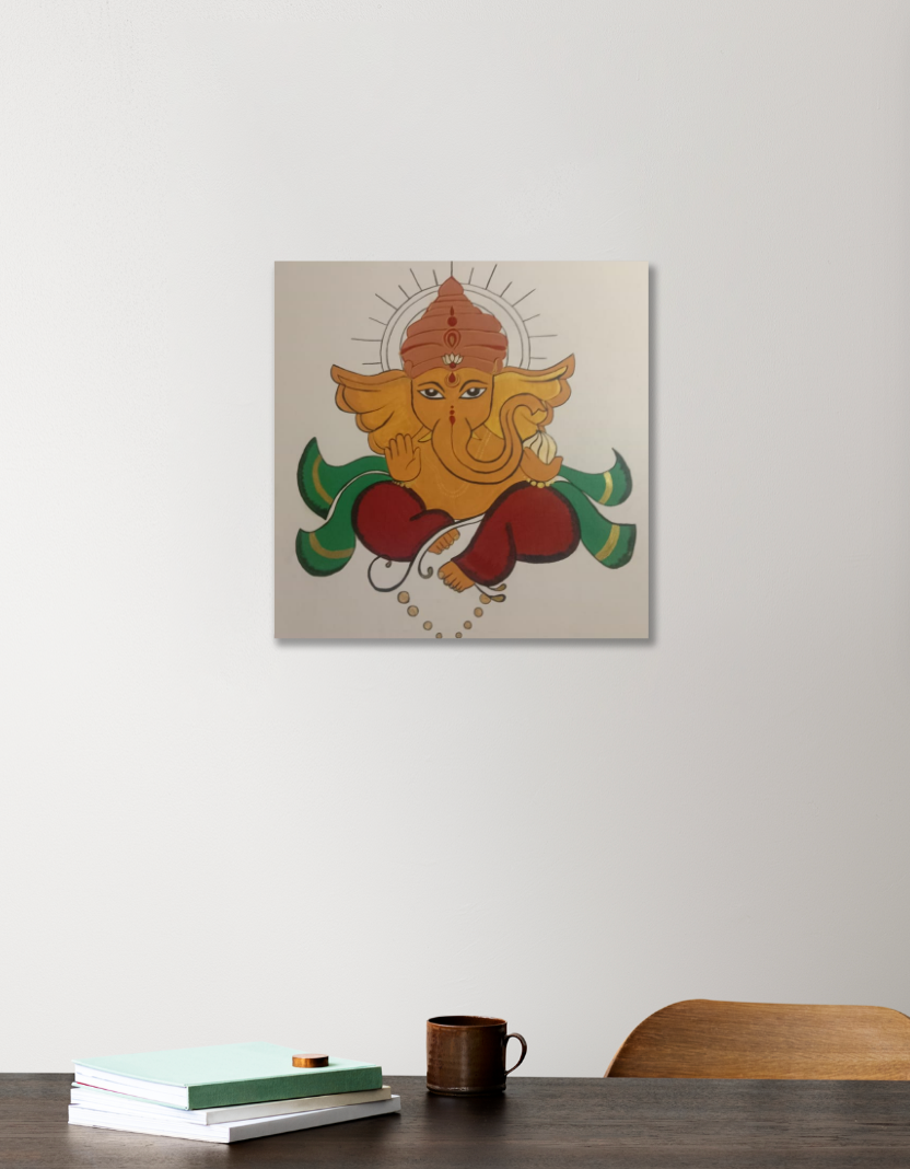 Ganapathy 12"x12" Acrylic Square Poster by @ms.kp_arttzz