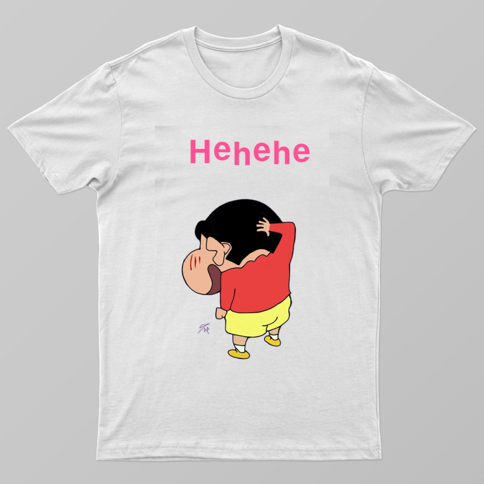 White shinchan t shirt Unisex T-shirt by @shelja_madaan__