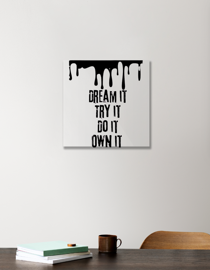 Motivate it 12"x12" Acrylic Square Poster by Karnika Santhakumar