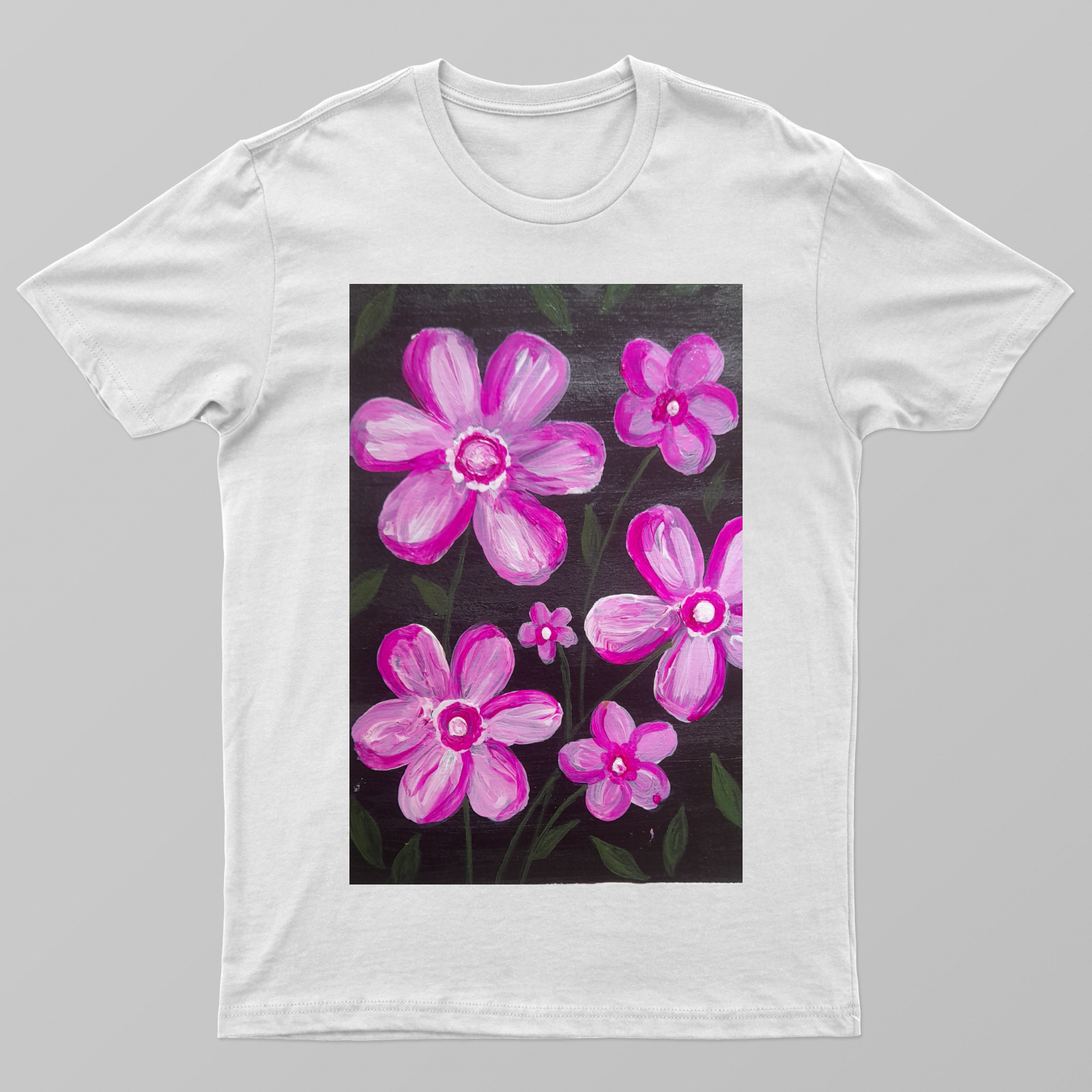 Flower Design(Pink) Unisex T-shirt by Saptaparna Mitra 