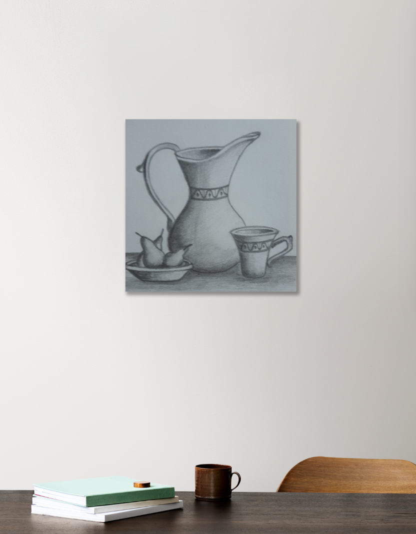 Royal Fruits Table 12"x12" Acrylic Square Poster by Saptaparna Mitra 