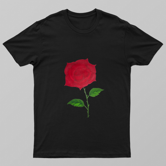 Red Rose Unisex T-shirt by Saptaparna Mitra 