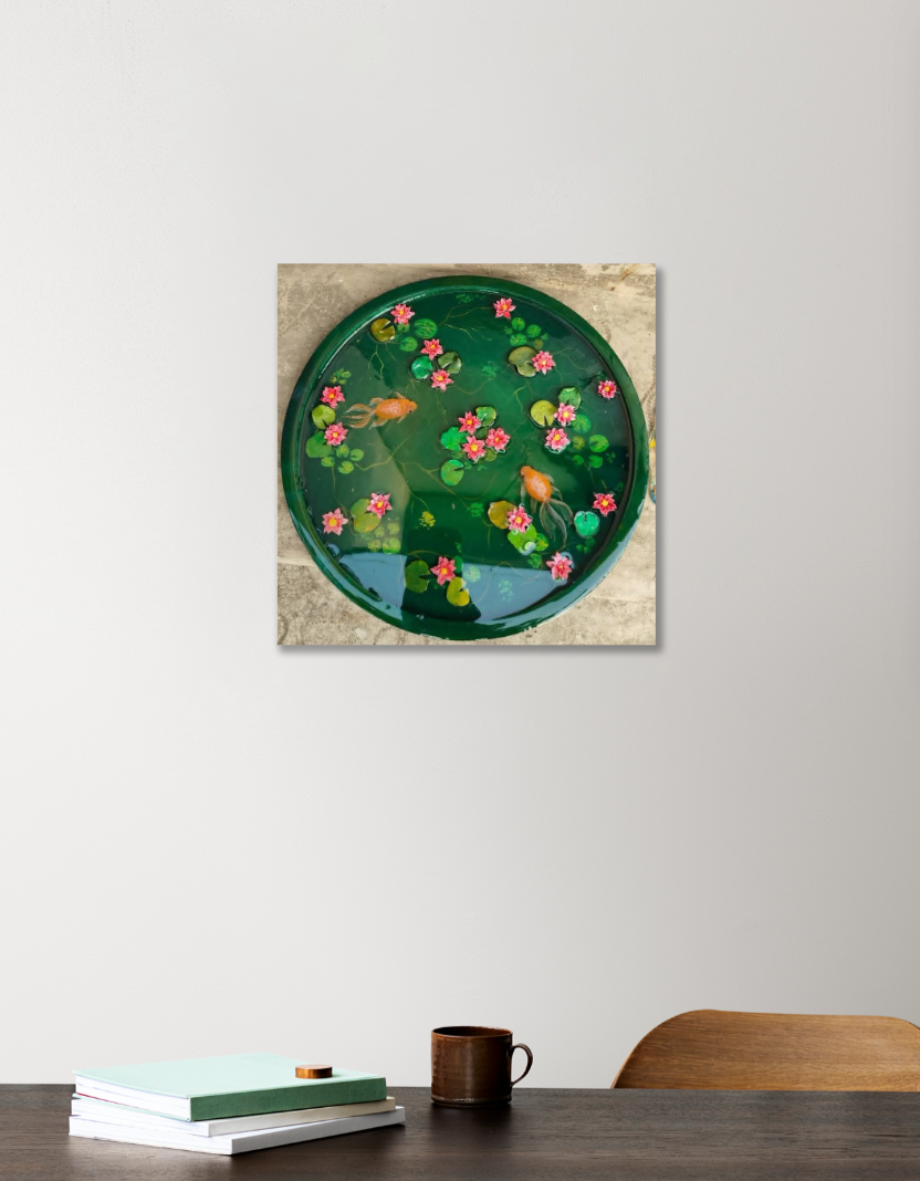 Lotus pond 12"x12" Acrylic Square Poster by @_dazzle_dreams_31
