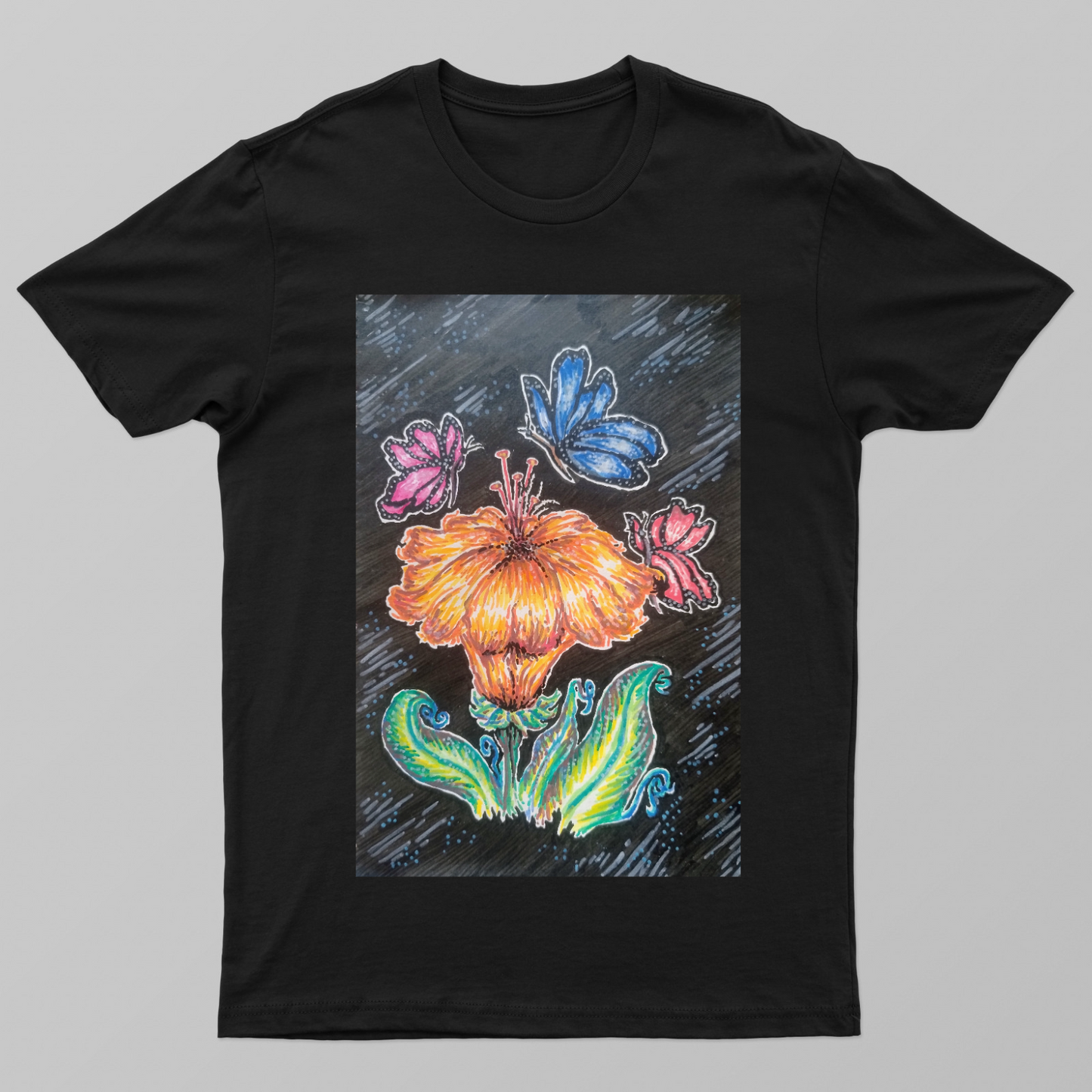 Midnight Bloom Design Unisex T-shirt by Abhipsa Mandal