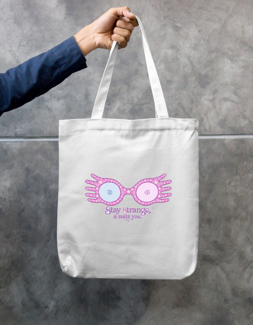 Luna Lovegood Stay Strange Tote Bag Zipper Tote Bag by @tejrapelukis
