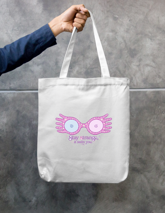 Luna Lovegood Stay Strange Tote Bag Zipper Tote Bag by @tejrapelukis