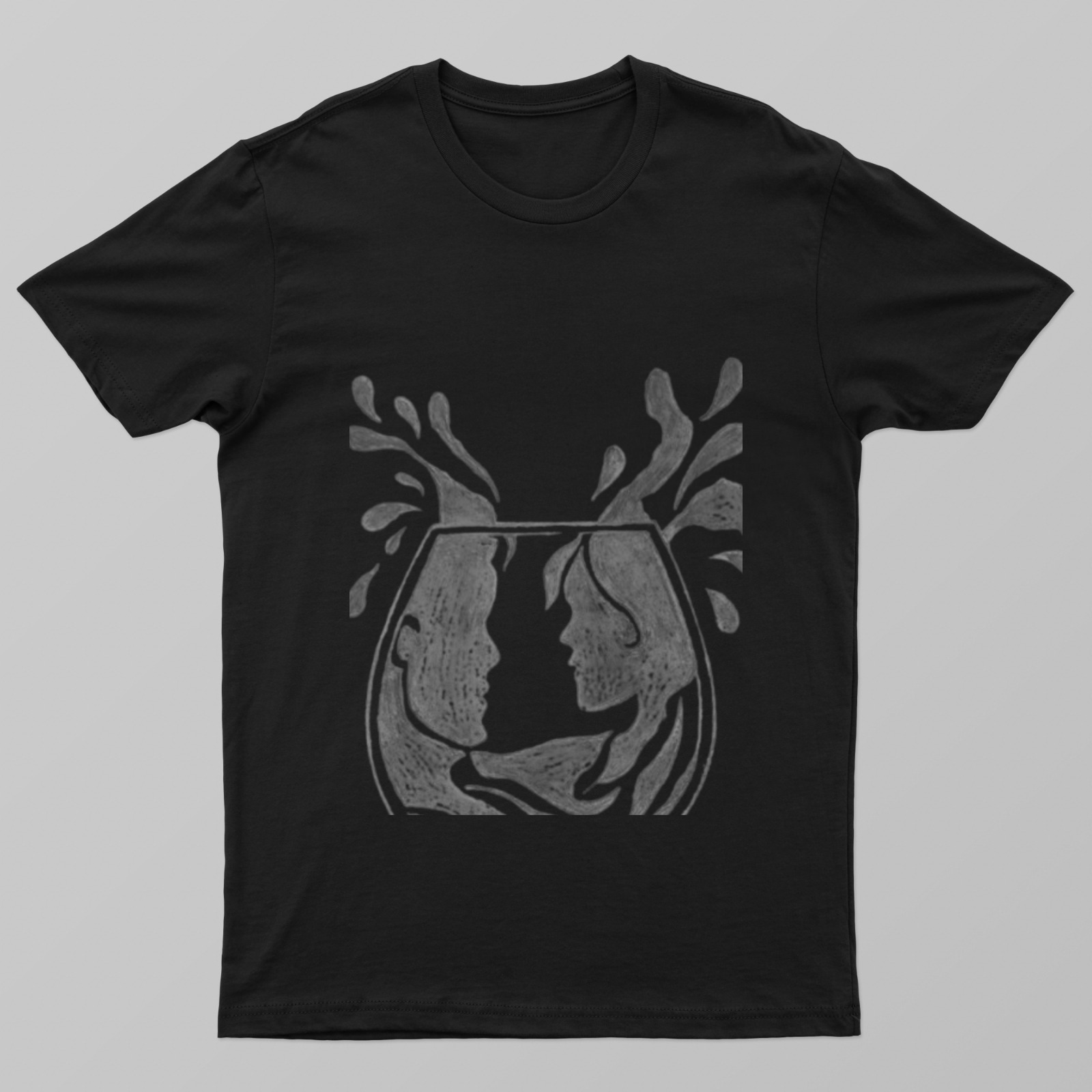 Wine Couple T-shirt Unisex T-shirt by Saptaparna Mitra 