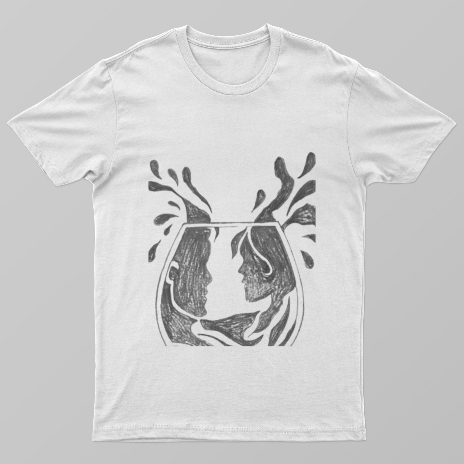 Wine Couple T-shirt Unisex T-shirt by Saptaparna Mitra 