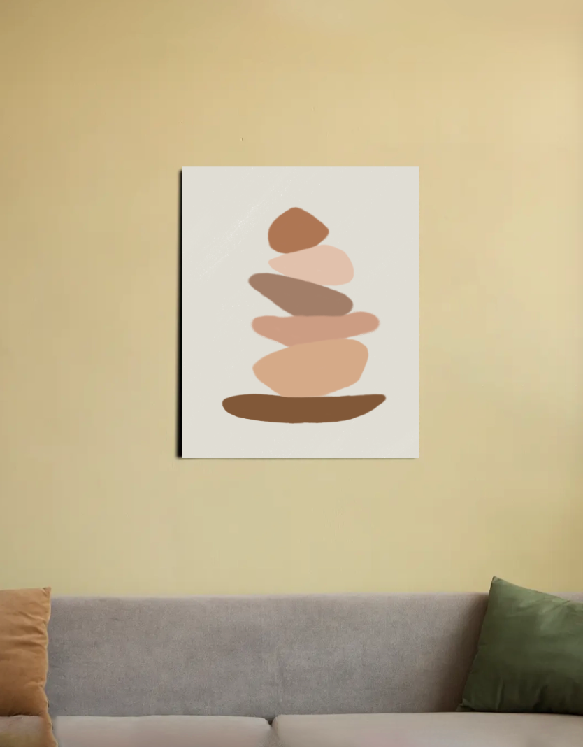 Minimal Cairn Stones Canvas Poster 16"x20" Canvas Poster by @tejrapelukis